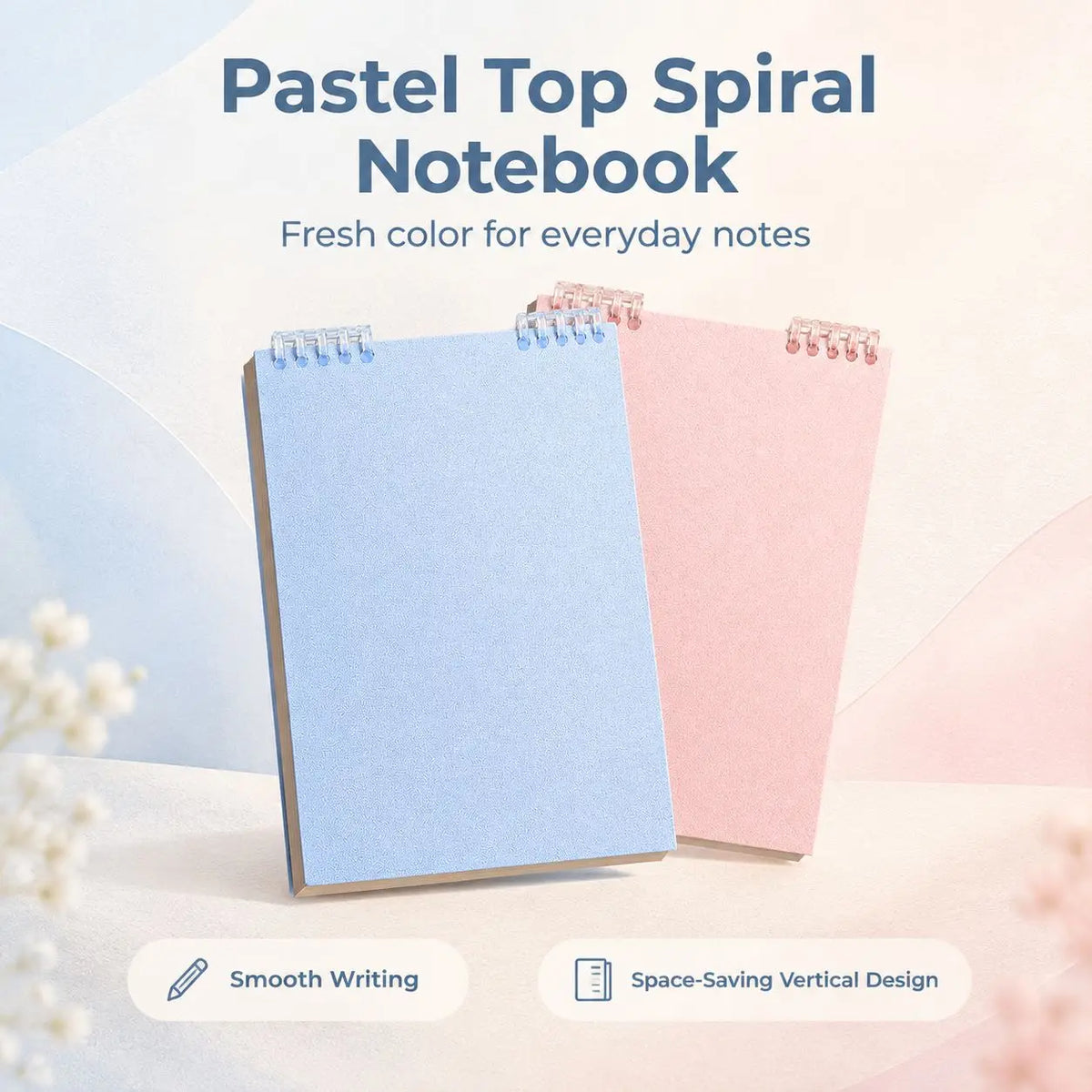 Refillable Spiral Notebook - Top-Flip Binding, Detachable Pages, A5 Lined Journal for Students