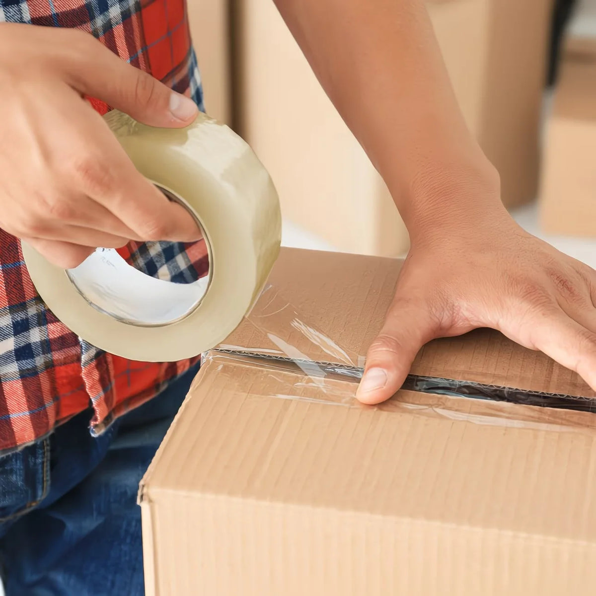 Transparent Adhesive Tape 3 Pack 45mm Wide 50m Long Strong Clear Tape for Stationery and Packing