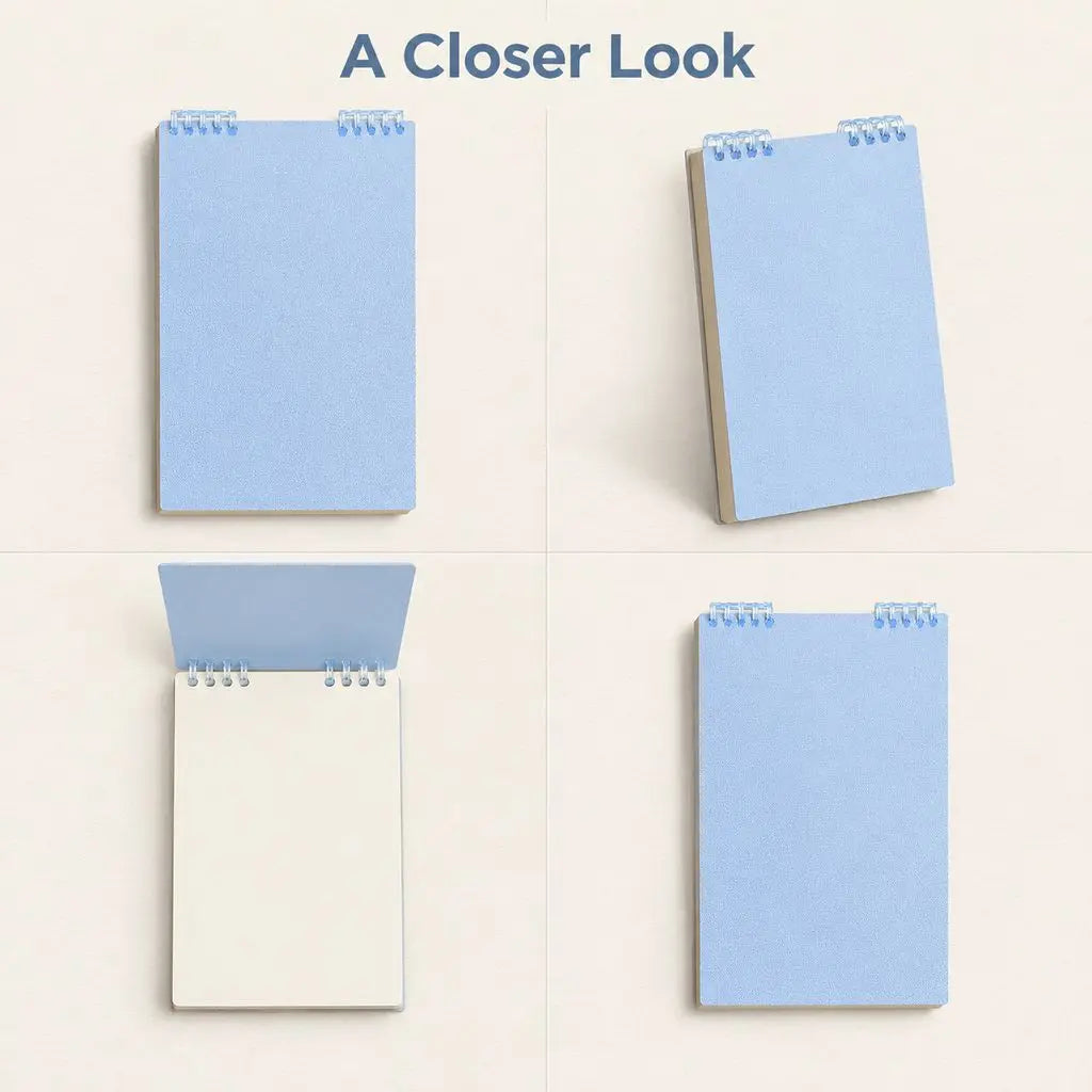 Refillable Spiral Notebook - Top-Flip Binding, Detachable Pages, A5 Lined Journal for Students