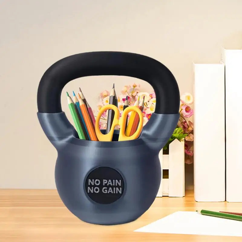 Kettlebell Pencil Holder Pen Holder Cups For Desktop Organizer Fun Desk Accessories For Women Men Adults Fitness Enthusiasts