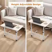 Mobile C-Shaped Standing Desk with Wheels – Height Adjustable Laptop Rolling Workstation for Bed, Sofa & Home Office