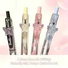 18pcs/set Random Color Butterfly Ballpoint Pen, Smooth Writing and Soft Grip for Office Signature Pen School Stationery Festival Gift, Erfect for Back-To-School Halloween Christmas Party Gifts