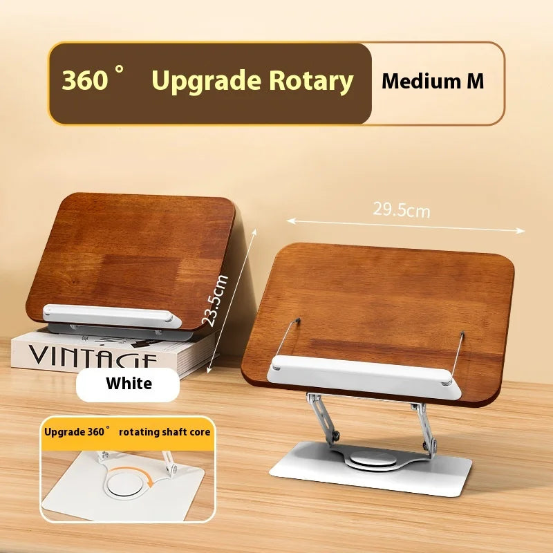 Solid Wood Reading Rack Adjustable Rotating Desktop Stand for Students and Kids Oak Book Holder Book Reading Stand Laptop stand