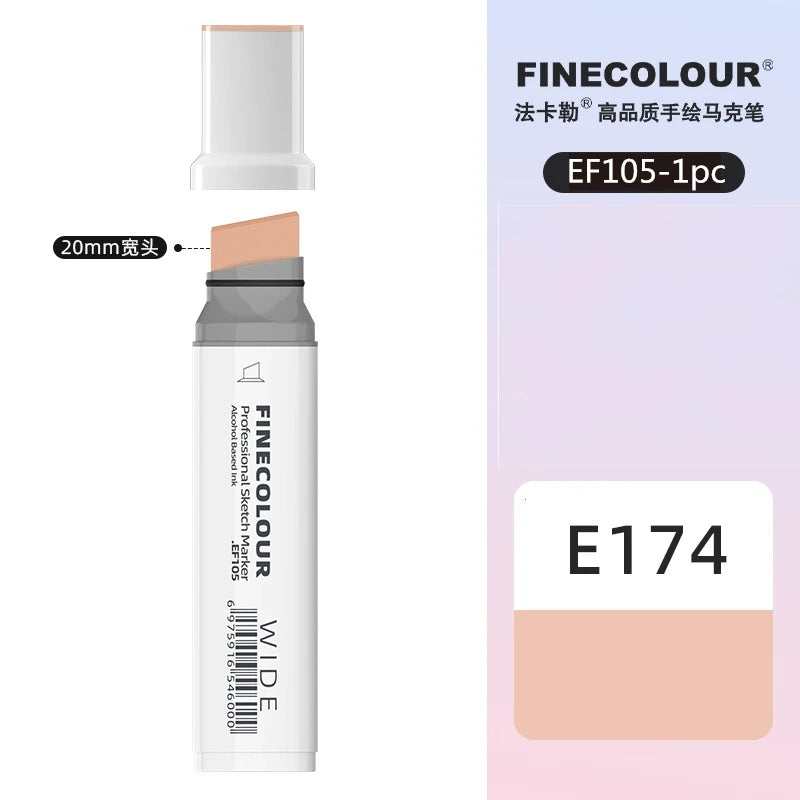 Finecolour 20mm Wide Markers Alcohol Line Sketching Art Markers Pen Drawing School Art Supplies EF105