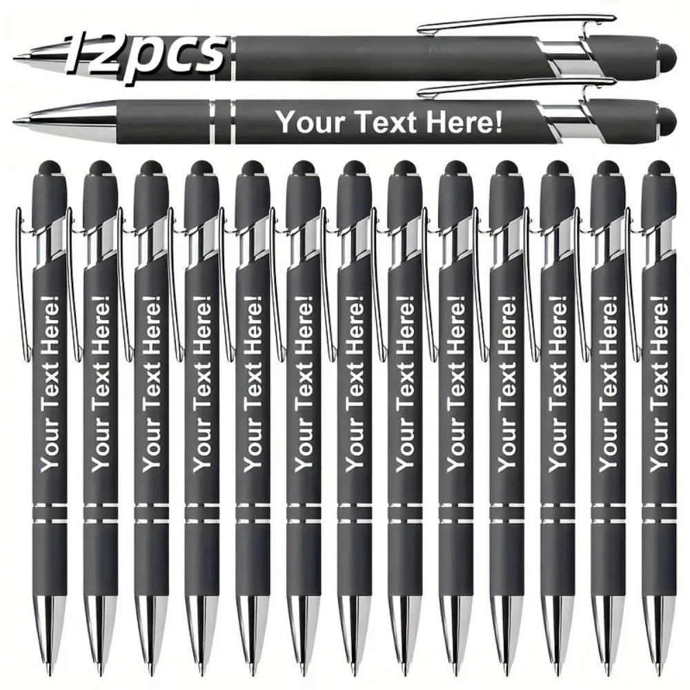 12 Pack Engraved Metal Ballpoint Pens - The Perfect Choice for Business Gifts, Anniversaries, and Graduations | Metal Material
