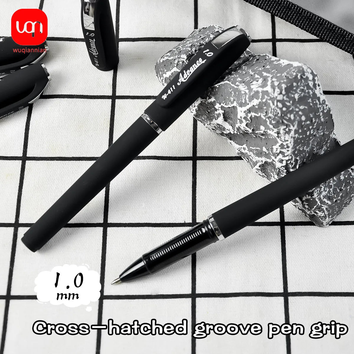 WQN-3/6/12PCS Frosted Black Gel Pen, 1.0mm Nib, Large-Capacity Black Ink,Examination-Specific Pen, Used For Writing And Office