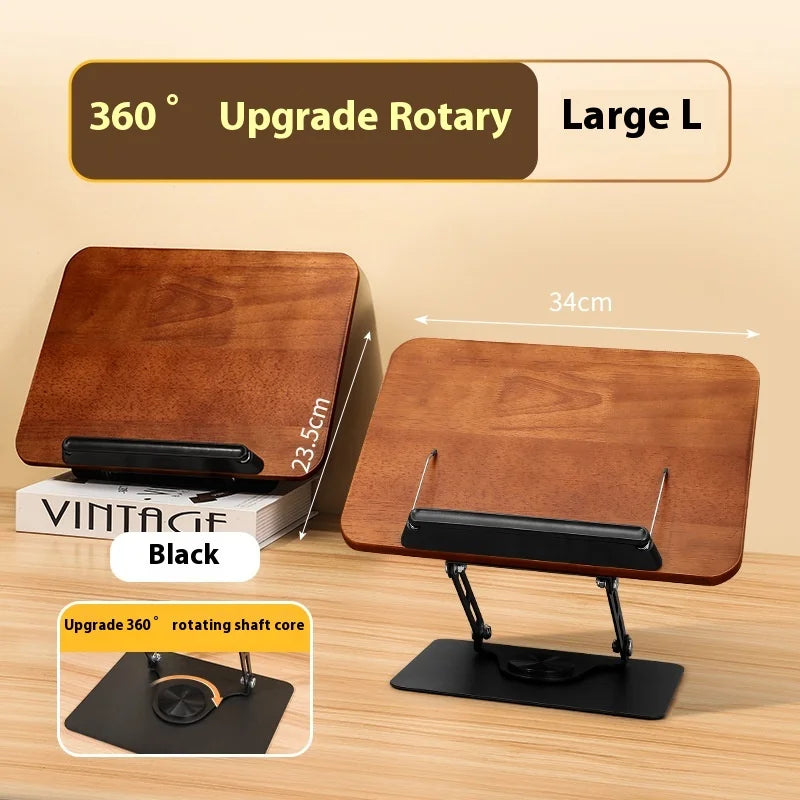 Solid Wood Reading Rack Adjustable Rotating Desktop Stand for Students and Kids Oak Book Holder Book Reading Stand Laptop stand