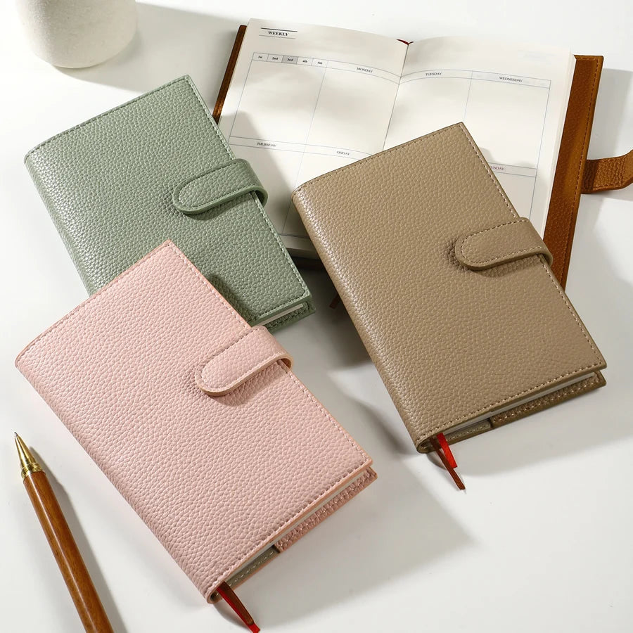 A6 Weekly Planner Notebook | Compact Leather Cover, Ideal for On - the - Go Scheduling. Keep Your Week Organized Effortlessly!