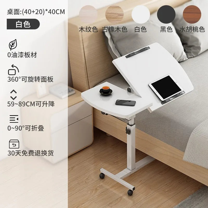 Foldable Height Adjustable Movable Computer Desk Stand Floor Lazy Bedside Table Multi Purpose Reading Puzzle Rack