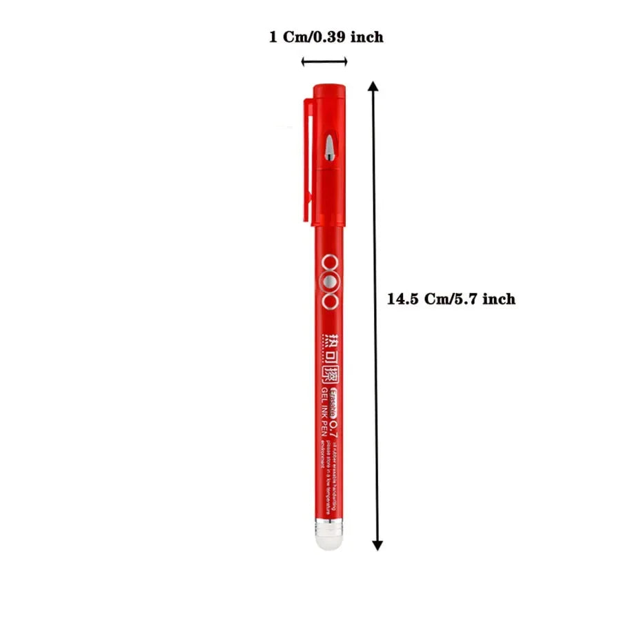 4-12PCS Heat Erasable Pens, Bullet Nib, Colored Heat Sensitive Erasable Gel Pen, 0.7MM Smooth Writing, Black Blue Red Green Ink