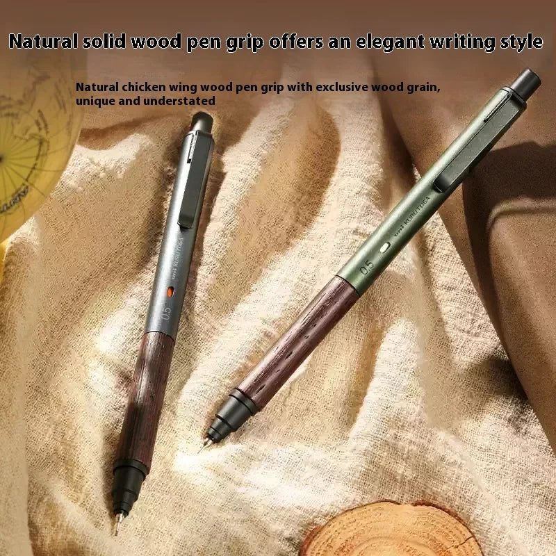 Uni Kuru Toga Wooden Metal Mechanical Pencil M5-KW/KH 0.5MM Heavy Duty Automatic Pencil Back To School Stationery Supplies