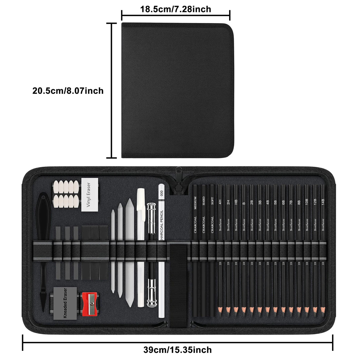 18/29/44pcs Sketch Set, Graphite and Charcoal, Professional Art Painting Kit for Artists, Adults, Ideal for Shading