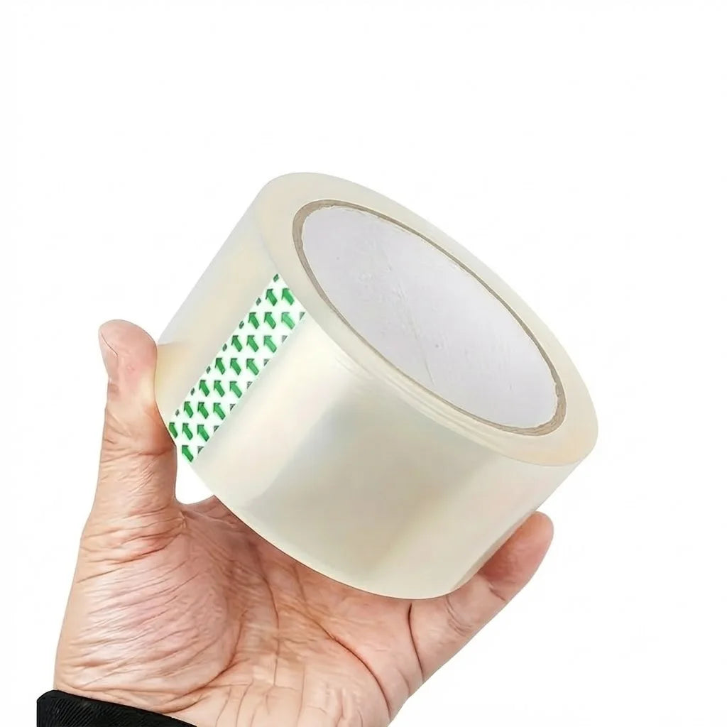 Transparent Adhesive Tape 3 Pack 45mm Wide 50m Long Strong Clear Tape for Stationery and Packing