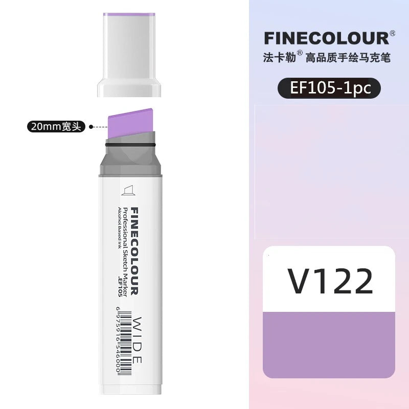 Finecolour 20mm Wide Markers Alcohol Line Sketching Art Markers Pen Drawing School Art Supplies EF105