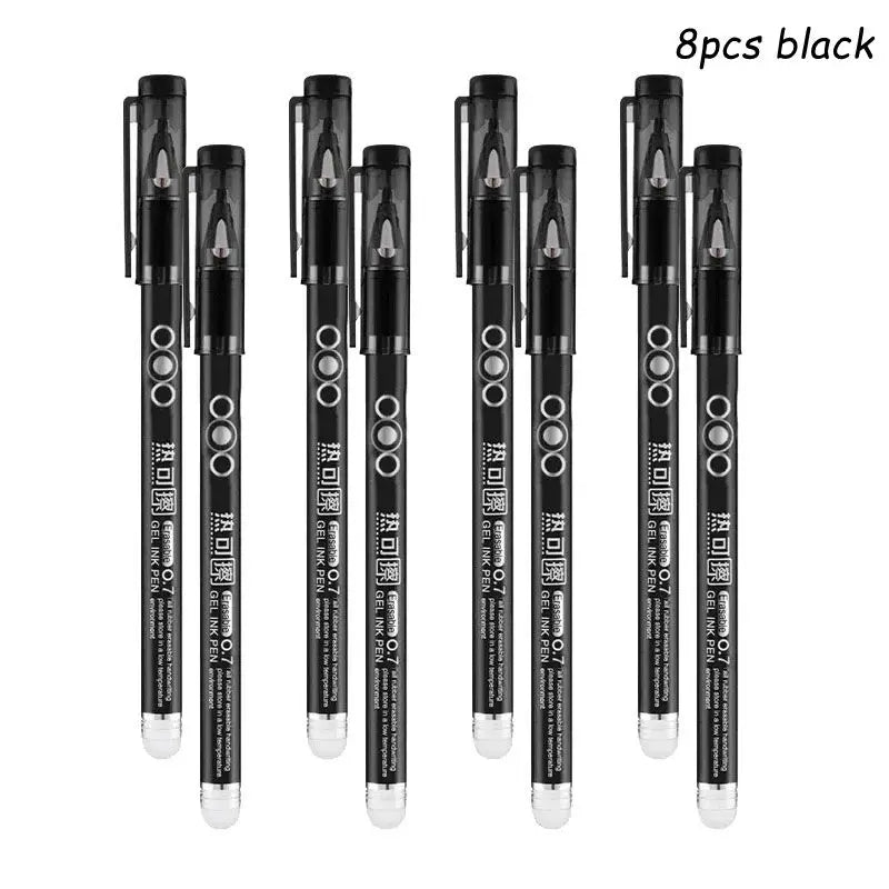 4-12PCS Heat Erasable Pens, Bullet Nib, Colored Heat Sensitive Erasable Gel Pen, 0.7MM Smooth Writing, Black Blue Red Green Ink