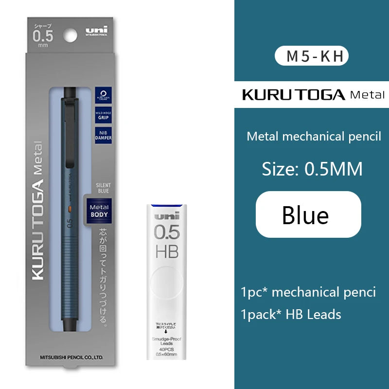 Uni Kuru Toga Wooden Metal Mechanical Pencil M5-KW/KH 0.5MM Heavy Duty Automatic Pencil Back To School Stationery Supplies