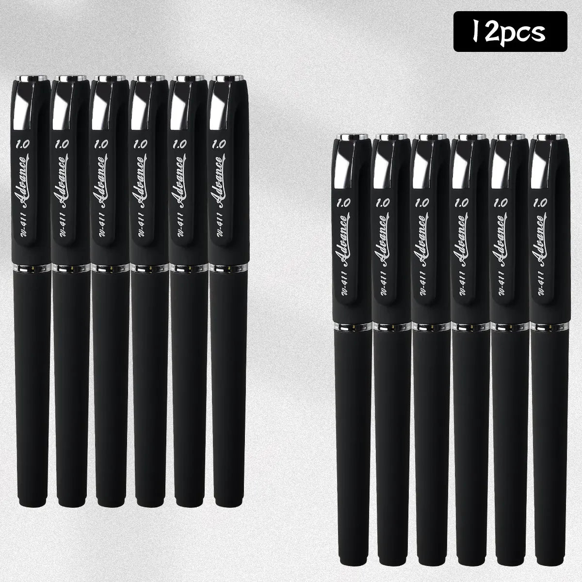 WQN-3/6/12PCS Frosted Black Gel Pen, 1.0mm Nib, Large-Capacity Black Ink,Examination-Specific Pen, Used For Writing And Office