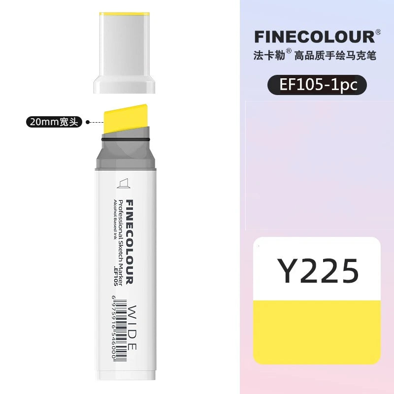 Finecolour 20mm Wide Markers Alcohol Line Sketching Art Markers Pen Drawing School Art Supplies EF105