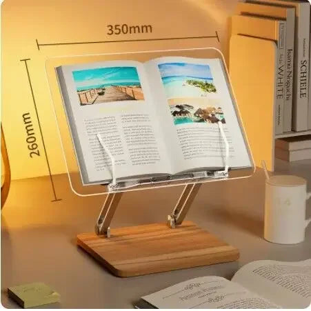 Transparent Acrylic Multifunctional Lifting Reading Stand for Children Reading in Bed Desktop Storage Bookshelf