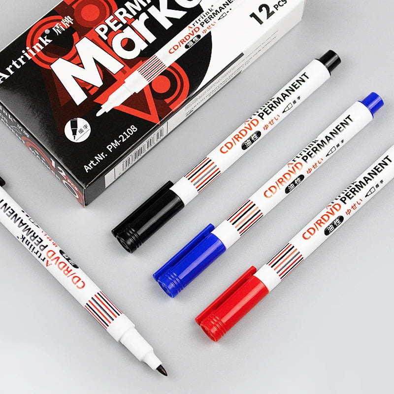 3Pcs Oil-Based Markers Pen Quick-Drying Non-Erasable for CD Glass Courier Box Metal Graffiti Painting