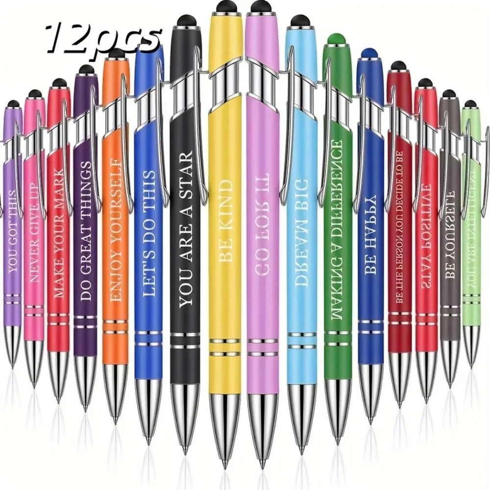 12 Pack Engraved Metal Ballpoint Pens - The Perfect Choice for Business Gifts, Anniversaries, and Graduations | Metal Material