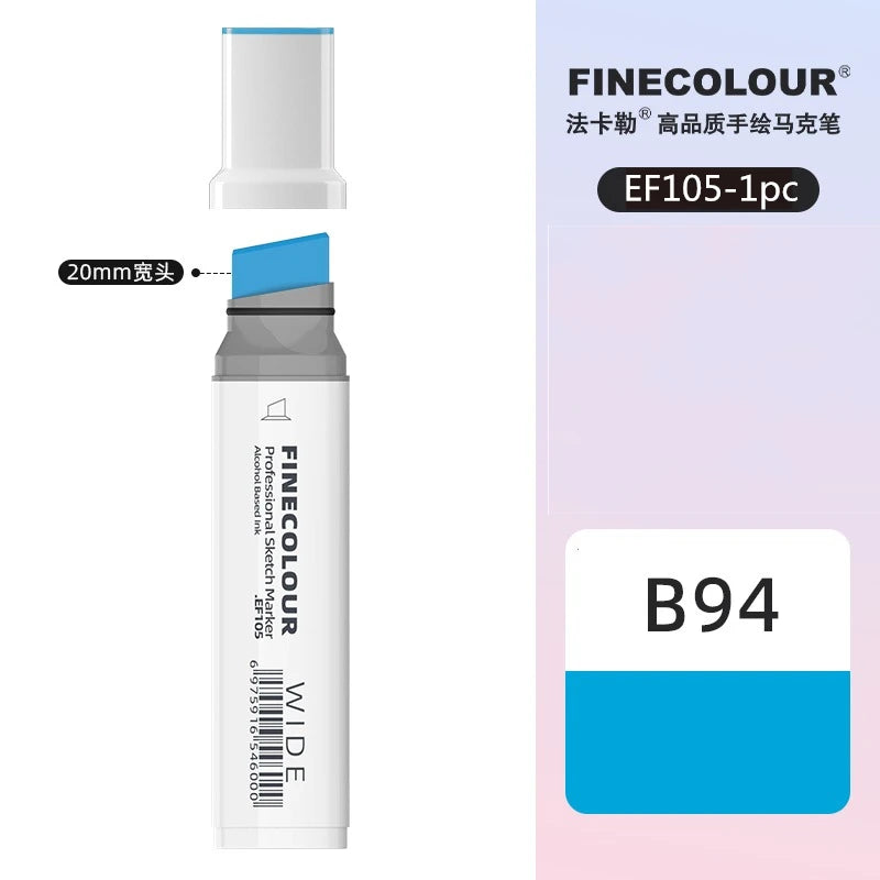 Finecolour 20mm Wide Markers Alcohol Line Sketching Art Markers Pen Drawing School Art Supplies EF105