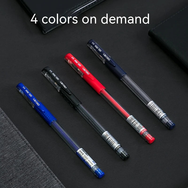 Deli 12-Pack Gel Pen Set 0.5mm Ballpoint Black Blue Red Ink Colors Writing Tools for School Office Stationery Supplies