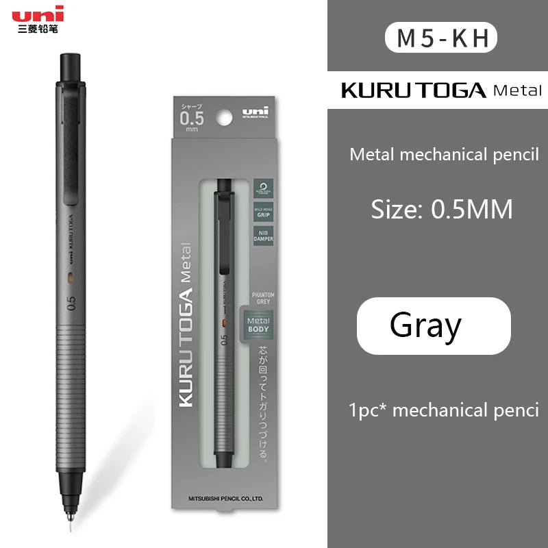 Uni Kuru Toga Wooden Metal Mechanical Pencil M5-KW/KH 0.5MM Heavy Duty Automatic Pencil Back To School Stationery Supplies
