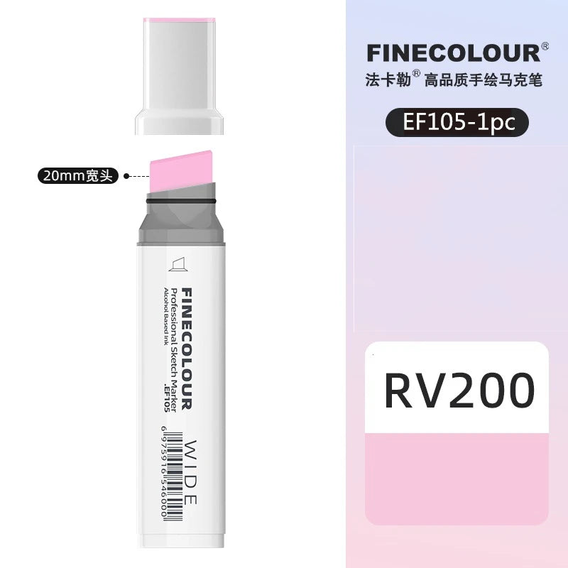 Finecolour 20mm Wide Markers Alcohol Line Sketching Art Markers Pen Drawing School Art Supplies EF105