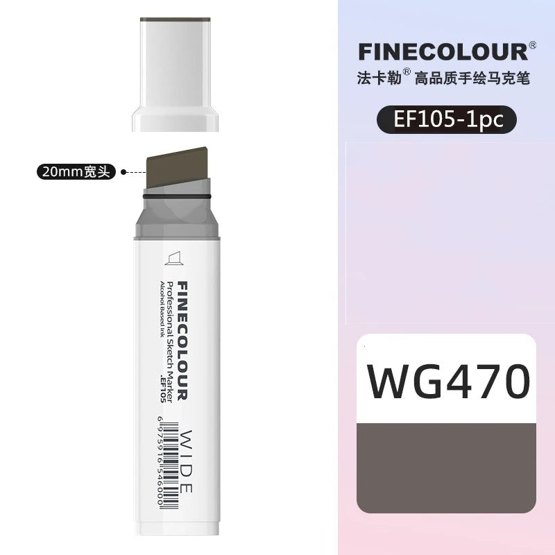 Finecolour 20mm Wide Markers Alcohol Line Sketching Art Markers Pen Drawing School Art Supplies EF105