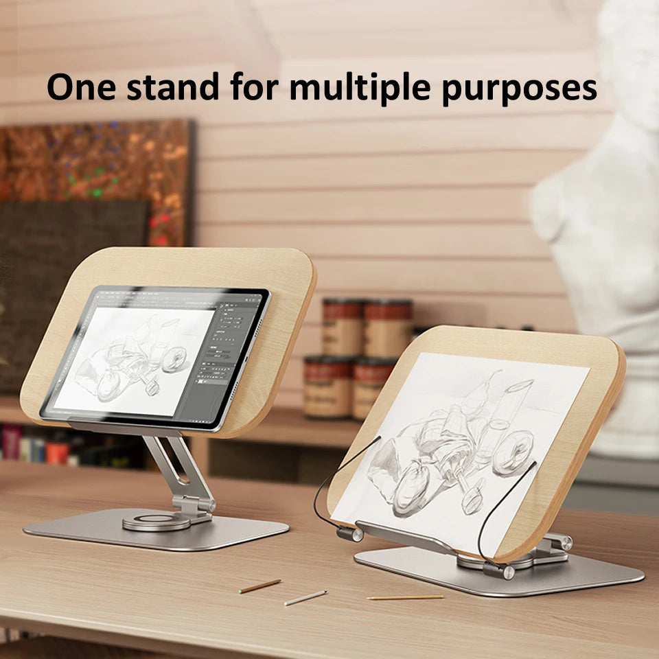 Wooden Reading Book Stand Children's Multi-functional Book Lazy Reading Bookshelf Student Desktop Height Adjustable Laptop Stand