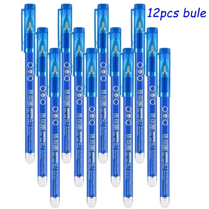 4-12PCS Heat Erasable Pens, Bullet Nib, Colored Heat Sensitive Erasable Gel Pen, 0.7MM Smooth Writing, Black Blue Red Green Ink