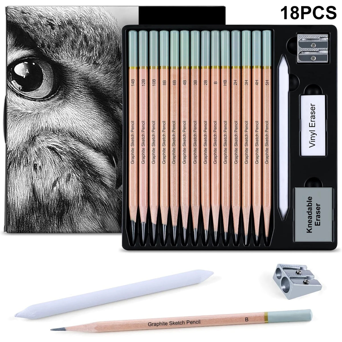 18/29/44pcs Sketch Set, Graphite and Charcoal, Professional Art Painting Kit for Artists, Adults, Ideal for Shading