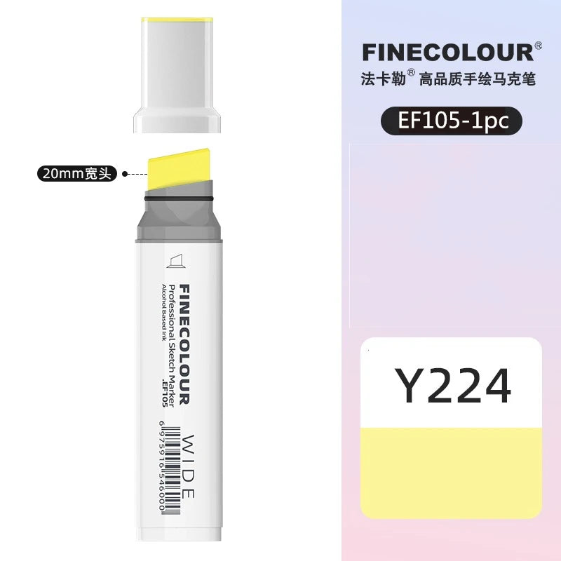 Finecolour 20mm Wide Markers Alcohol Line Sketching Art Markers Pen Drawing School Art Supplies EF105