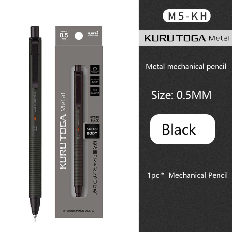 Uni Kuru Toga Wooden Metal Mechanical Pencil M5-KW/KH 0.5MM Heavy Duty Automatic Pencil Back To School Stationery Supplies