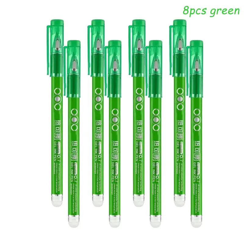 4-12PCS Heat Erasable Pens, Bullet Nib, Colored Heat Sensitive Erasable Gel Pen, 0.7MM Smooth Writing, Black Blue Red Green Ink