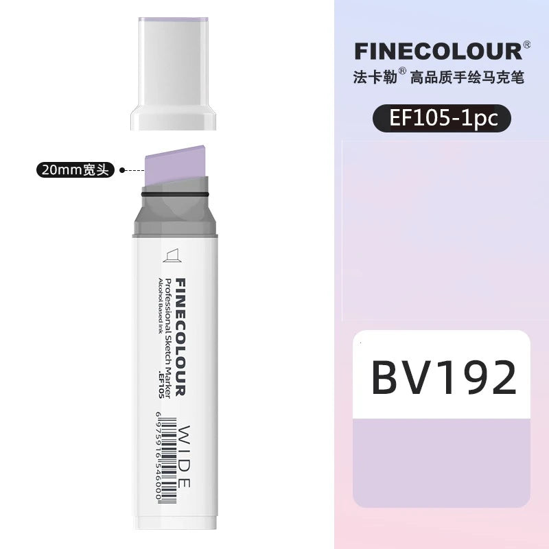 Finecolour 20mm Wide Markers Alcohol Line Sketching Art Markers Pen Drawing School Art Supplies EF105