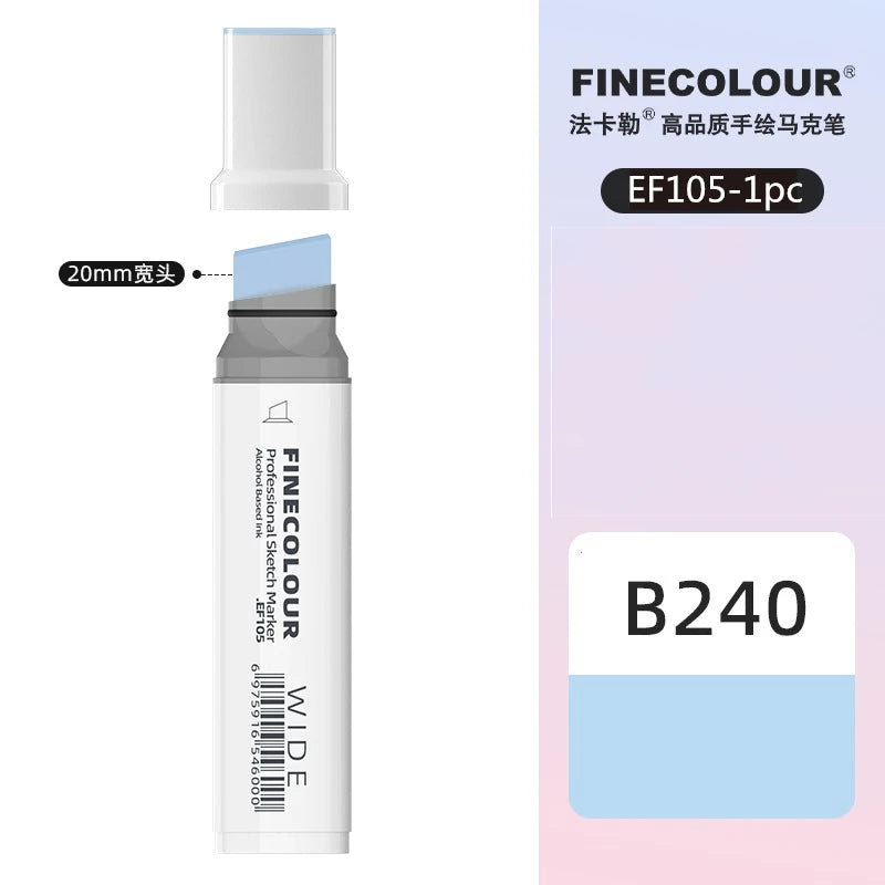 Finecolour 20mm Wide Markers Alcohol Line Sketching Art Markers Pen Drawing School Art Supplies EF105