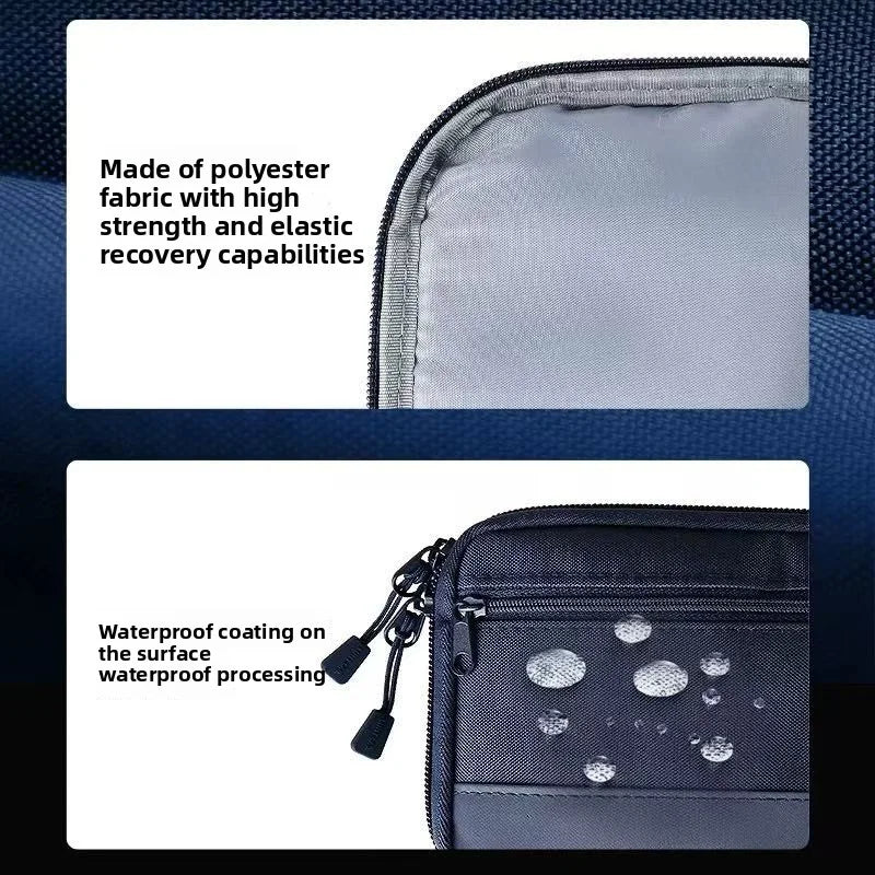 Japan Lihit Lab Large Capacity PU Waterproof Pencil Case Big Pen Holder, Fabric Stationery & Sundry Bag for School Students