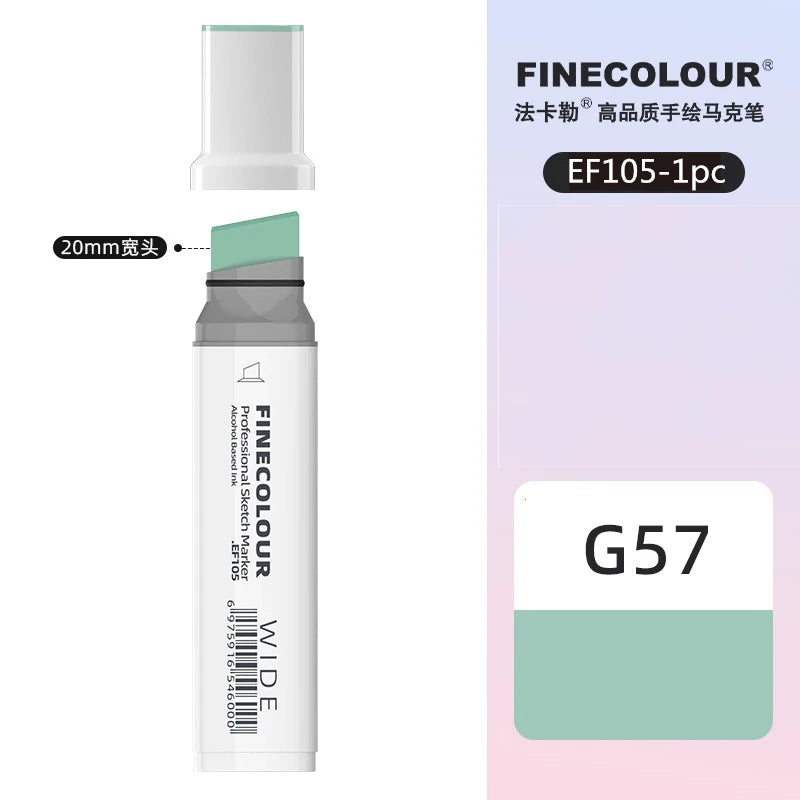 Finecolour 20mm Wide Markers Alcohol Line Sketching Art Markers Pen Drawing School Art Supplies EF105