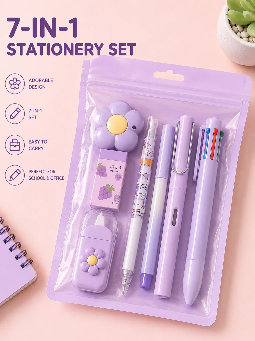 Aesthetic Stationery Set, Cute School Supplies for Students, Gel Pen Correction Tape Kit, Journaling Writing Supplies Set