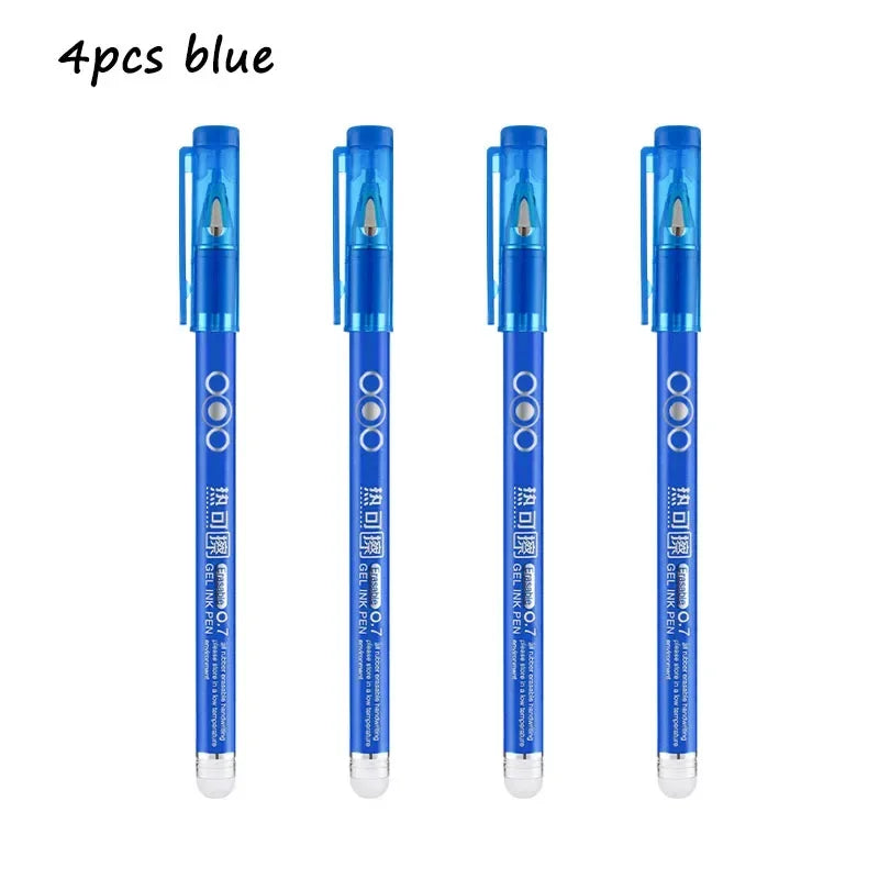 4-12PCS Heat Erasable Pens, Bullet Nib, Colored Heat Sensitive Erasable Gel Pen,  0.7MM Smooth Writing, Black Blue Red Green Ink