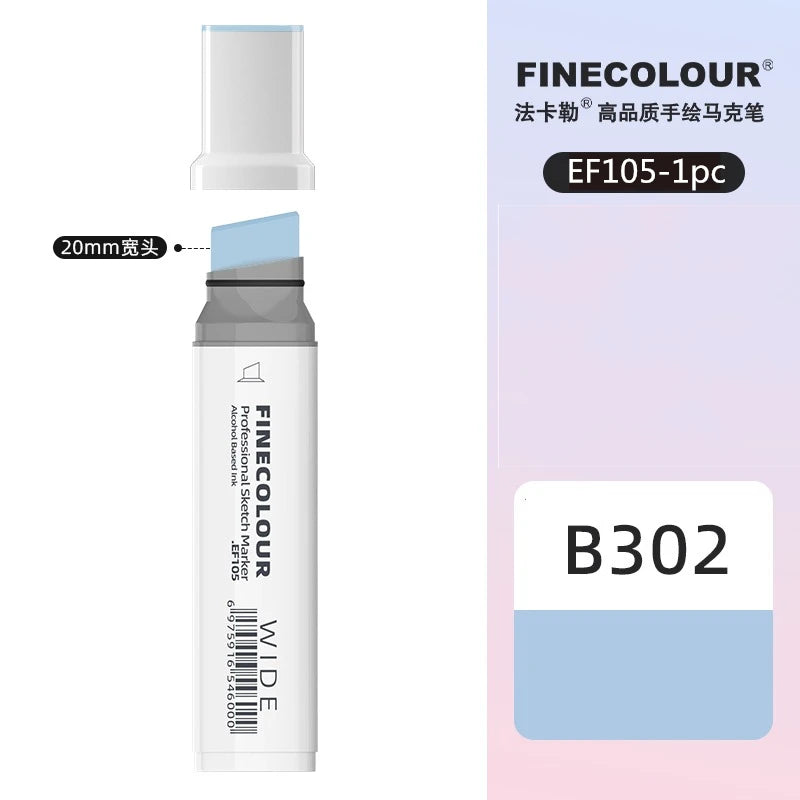 Finecolour 20mm Wide Markers Alcohol Line Sketching Art Markers Pen Drawing School Art Supplies EF105