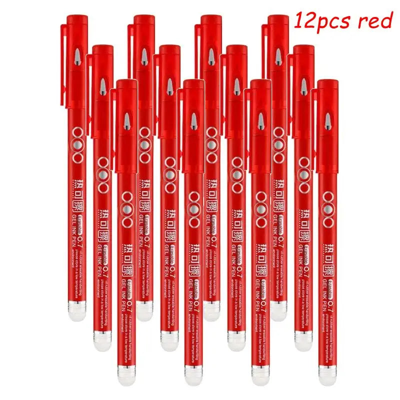 4-12PCS Heat Erasable Pens, Bullet Nib, Colored Heat Sensitive Erasable Gel Pen,  0.7MM Smooth Writing, Black Blue Red Green Ink