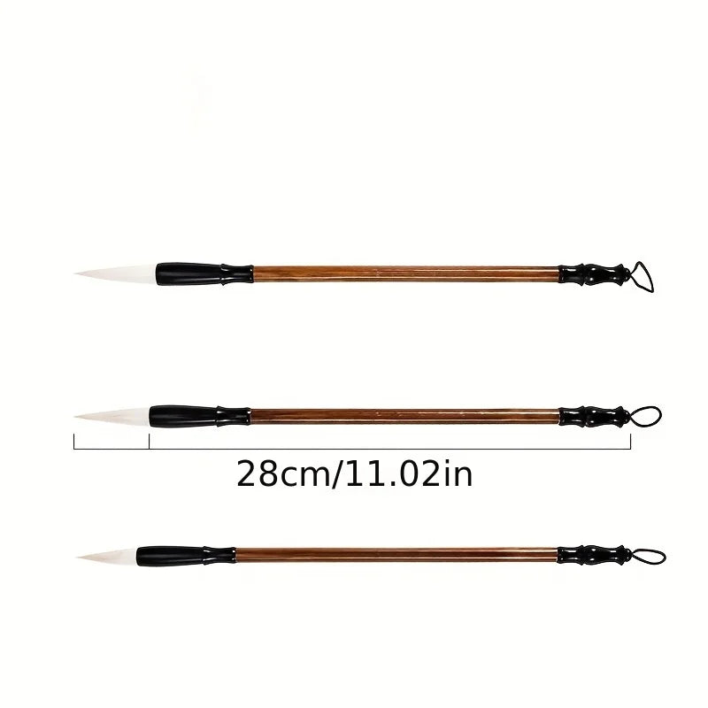 12-piece set，Painting brush set, with bamboo bag - high-quality watercolor and traditional calligraphy brushes