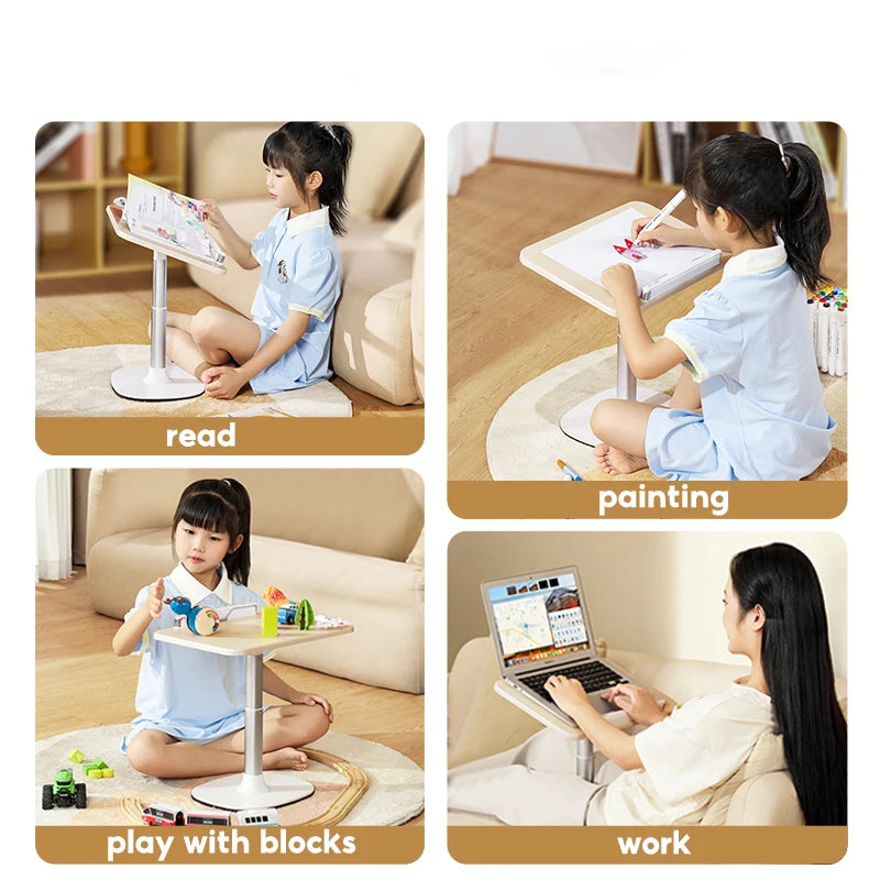 Bookshelf Children's Reading Picture Book Solid Wood Desktop Bed Floor Tablet Bracket Can Lift Baby Telescopic Wooden Book Clip