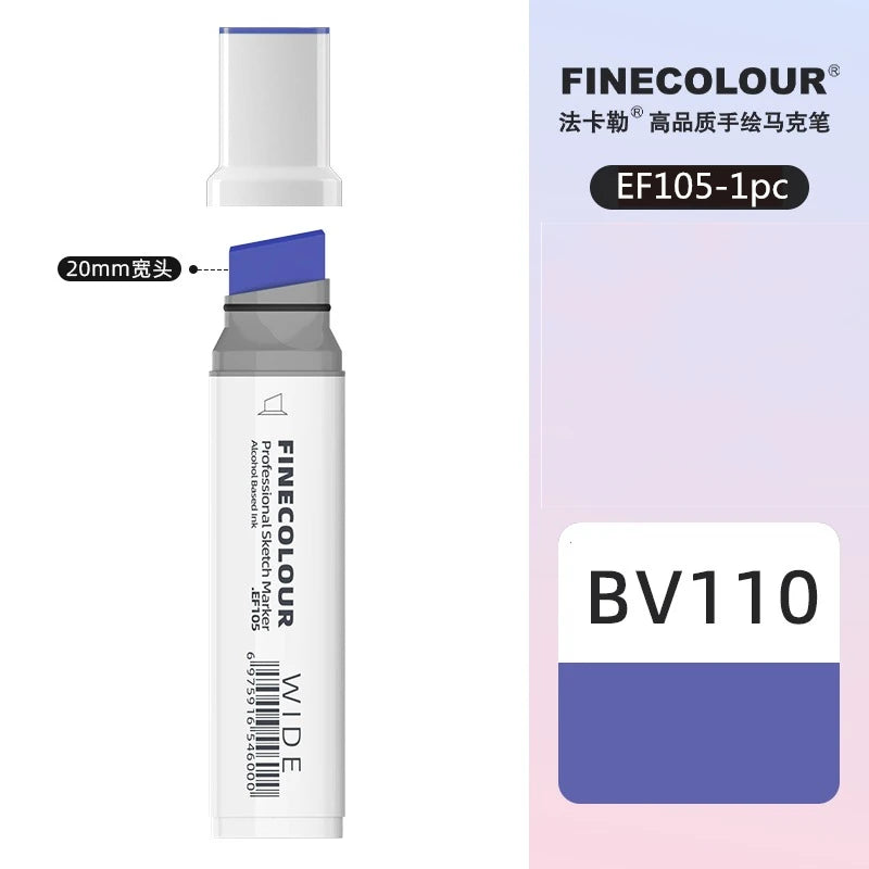 Finecolour 20mm Wide Markers Alcohol Line Sketching Art Markers Pen Drawing School Art Supplies EF105