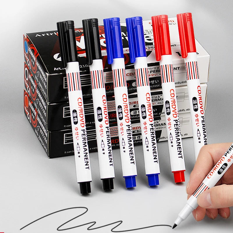 3Pcs Oil-Based Markers Pen Quick-Drying Non-Erasable for CD Glass Courier Box Metal Graffiti Painting