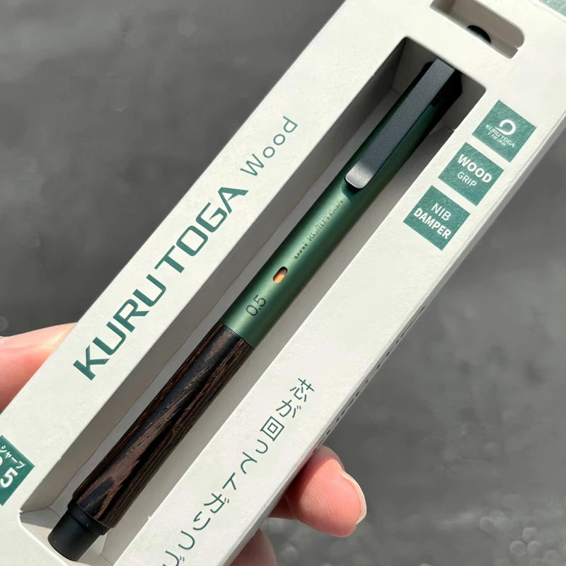 Uni Kuru Toga Wooden Metal Mechanical Pencil M5-KW/KH 0.5MM Heavy Duty Automatic Pencil Back To School Stationery Supplies