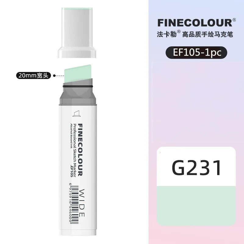 Finecolour 20mm Wide Markers Alcohol Line Sketching Art Markers Pen Drawing School Art Supplies EF105